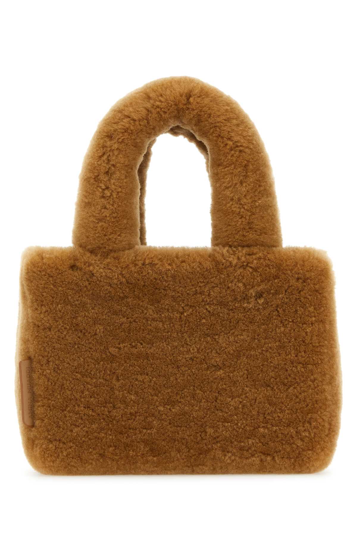 Amina Muaddi Mano Top Handle Bag — Camel