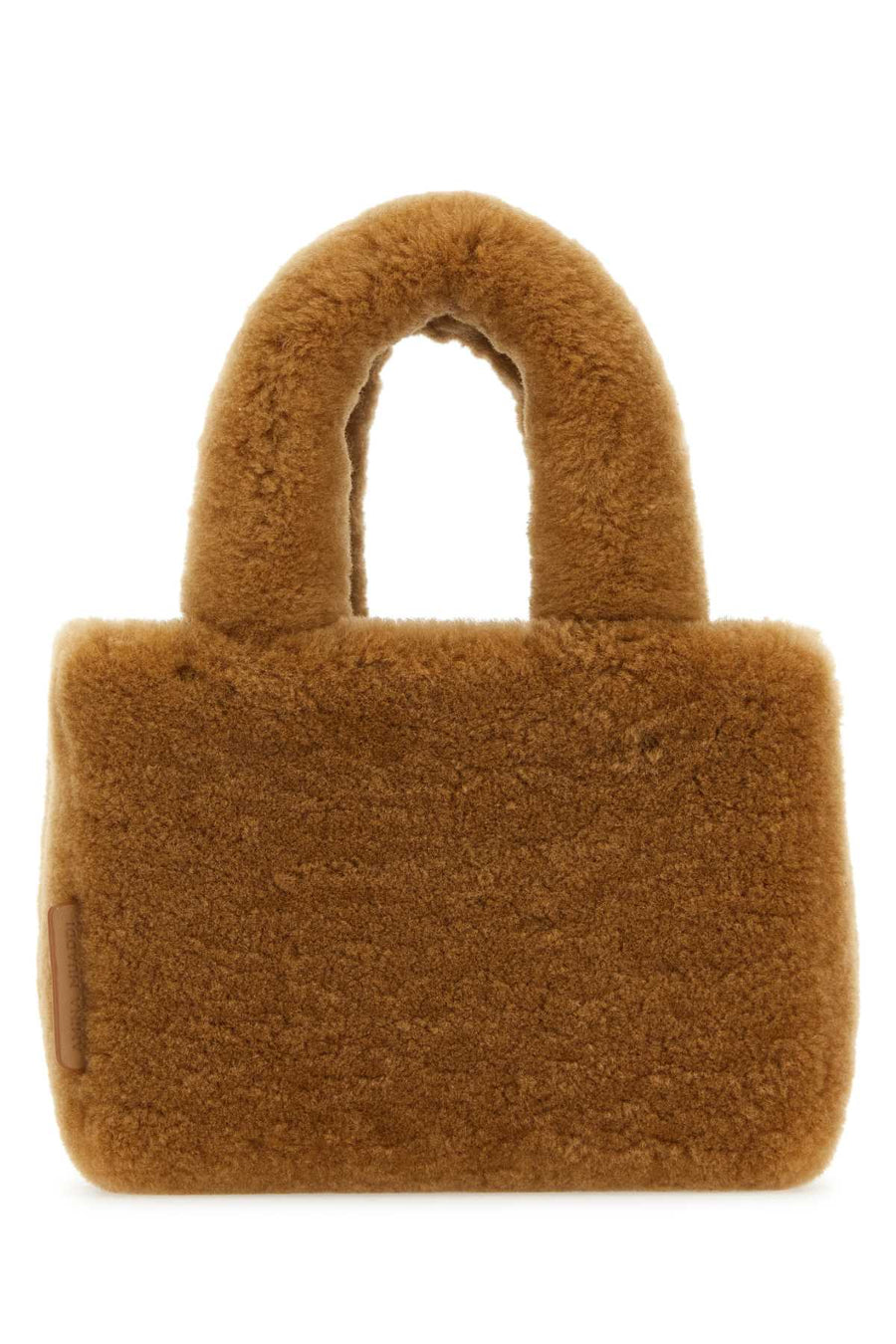 Amina Muaddi Mano Top Handle Bag — Camel