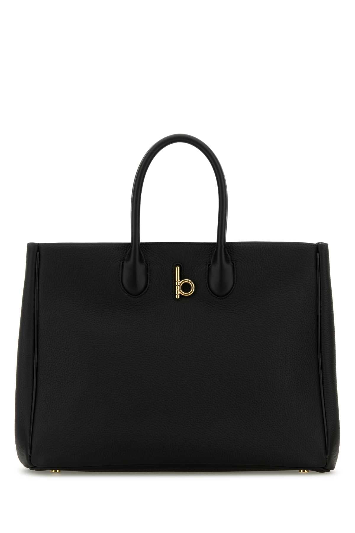 Burberry Calf Leather Tote Bag — Black