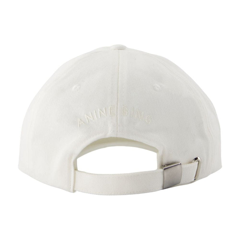 Anine Bing A-12-9084-Ivy26 Baseball Cap — White Cotton Caps