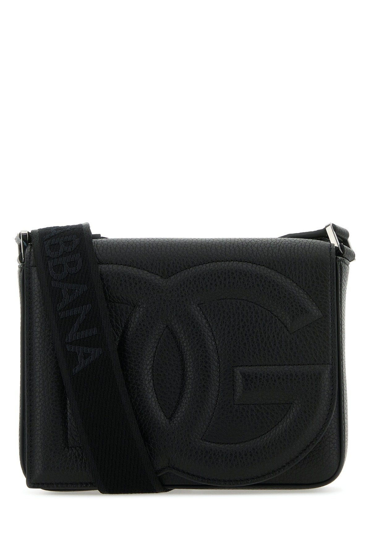 Dolce & Gabbana Quilted Logo Shoulder Bag — Black