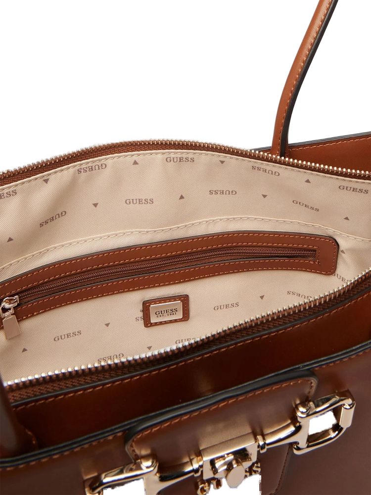 Guess Janie Girlfriend Tote Bag Cognac Polyurethane