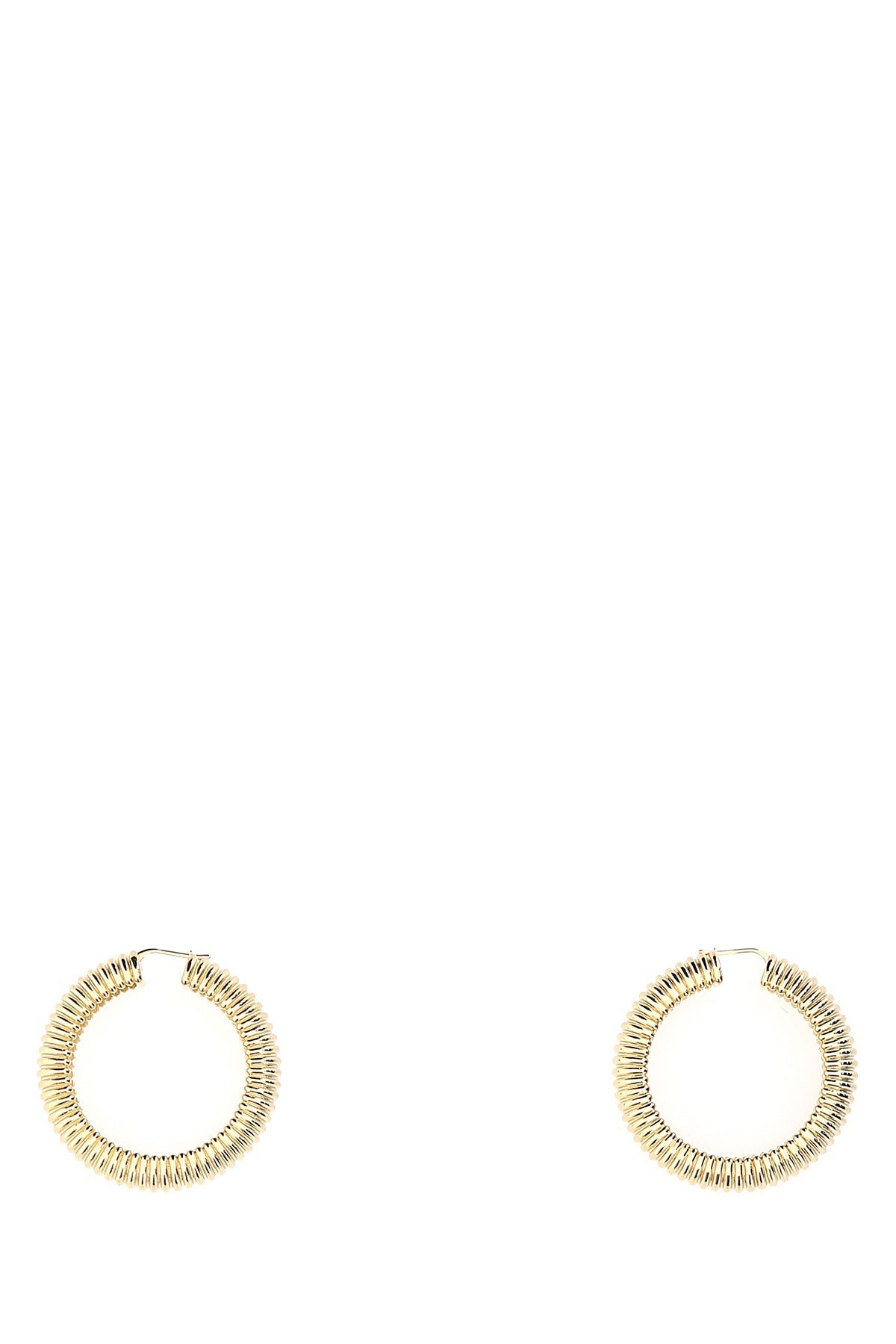 Amina Muaddi Textured Hoop Earrings — Gold