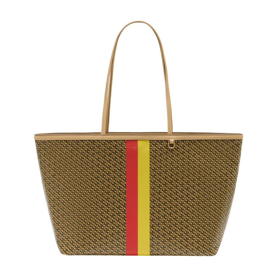 Tory Burch The Racer Tote Bag — Beige Cotton