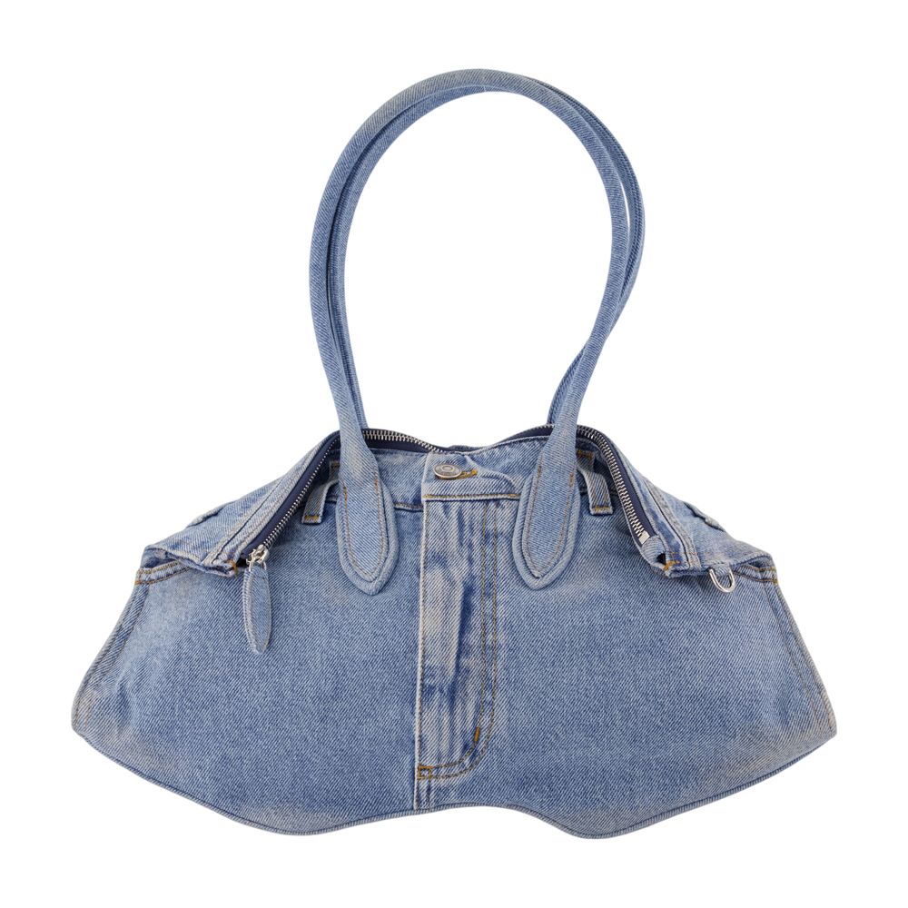 Alexander Mcqueen Manta Shoulder Bag — Blue Denim