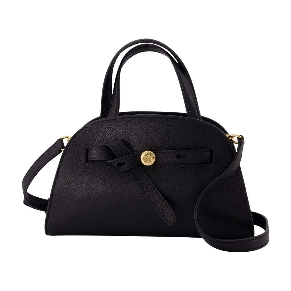 Tory Burch Romy Top Handle Bag — Black Calfskin