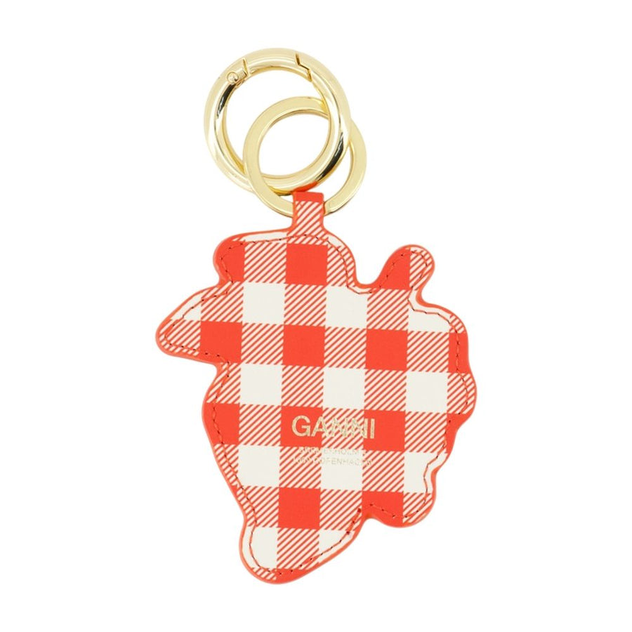 Ganni Gingham Calfskin Key Charm — Red Belt Buckles