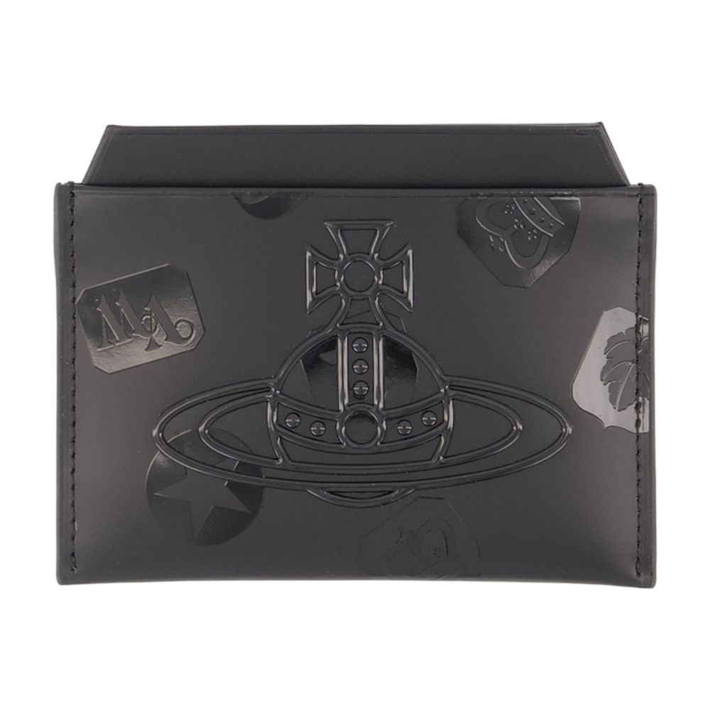 Vivienne Westwood Embossed Calfskin Card Case — Black Cases