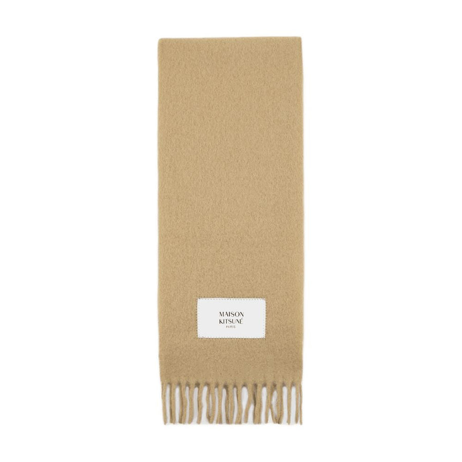Maison Kitsune Wool Scarf — Beige Scarfs