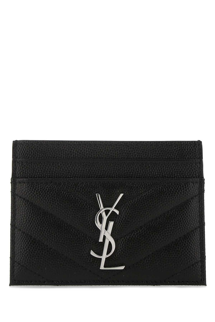 Saint Laurent Monogram Quilted Leather Card Case — Black Wallet