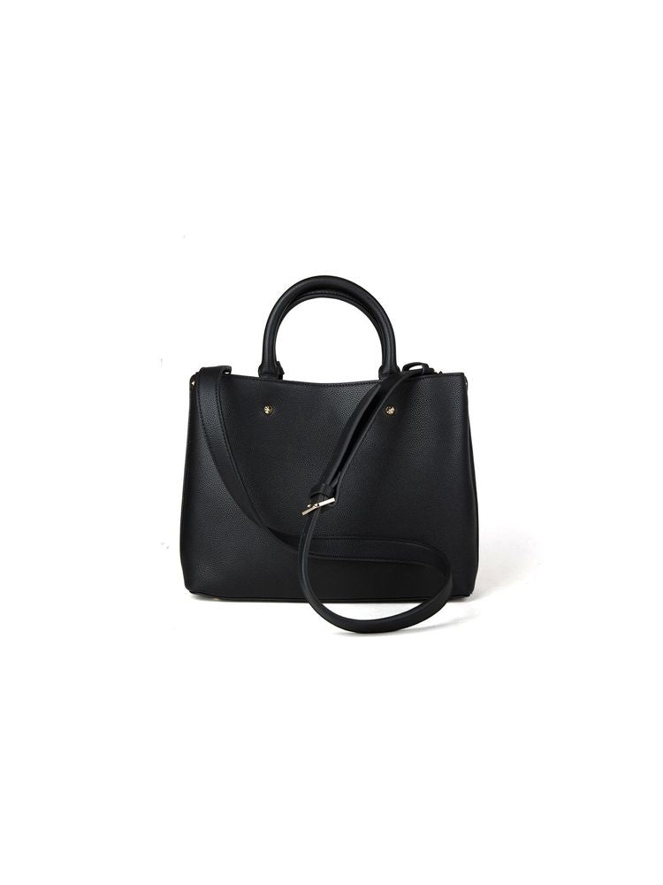 Guess Meridian Ii Shoulder Bag — Black Polyurethane