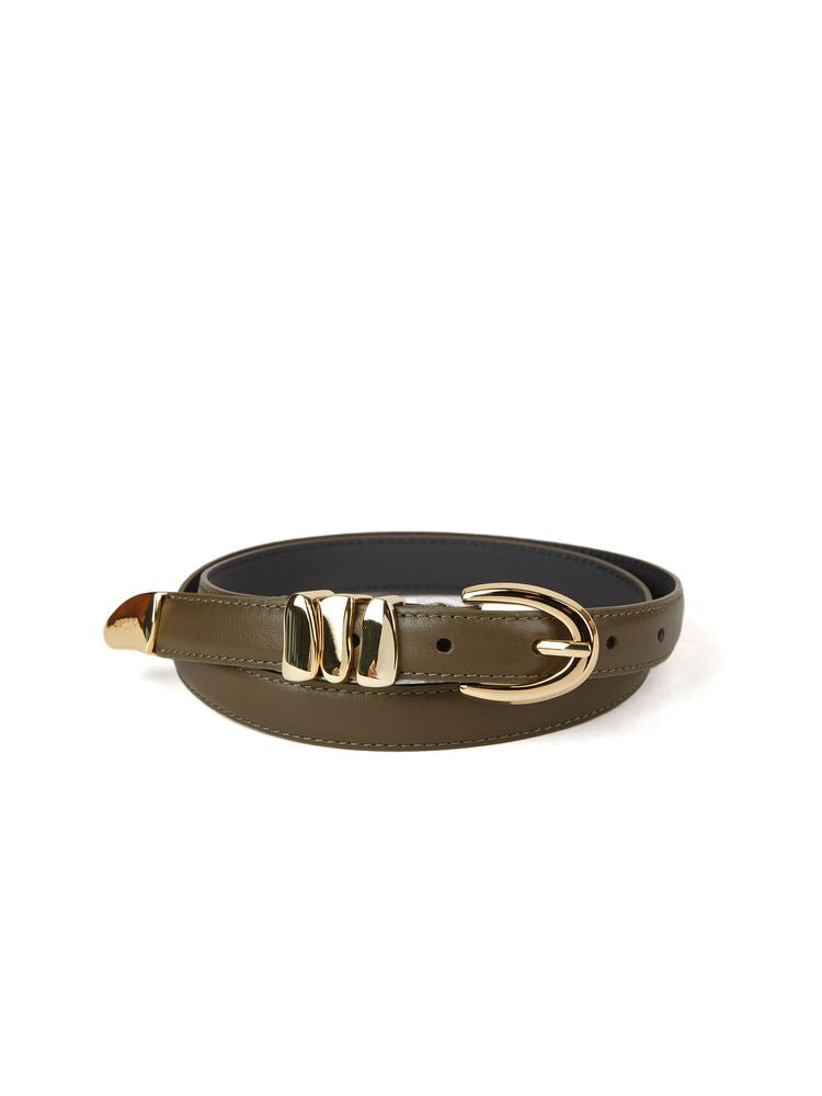 Guess Slim Leather Belt — Brown