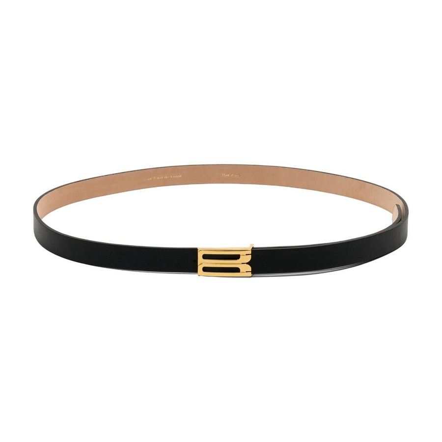 Victoria Beckham Dorian Frame Belt — Black Calfskin