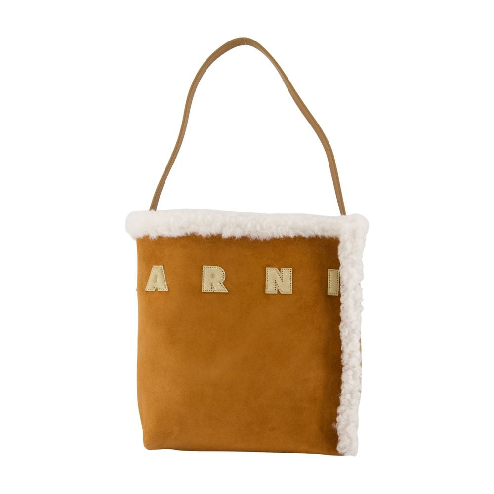 Marni Museo Shoulder Bag — Brown Calfskin