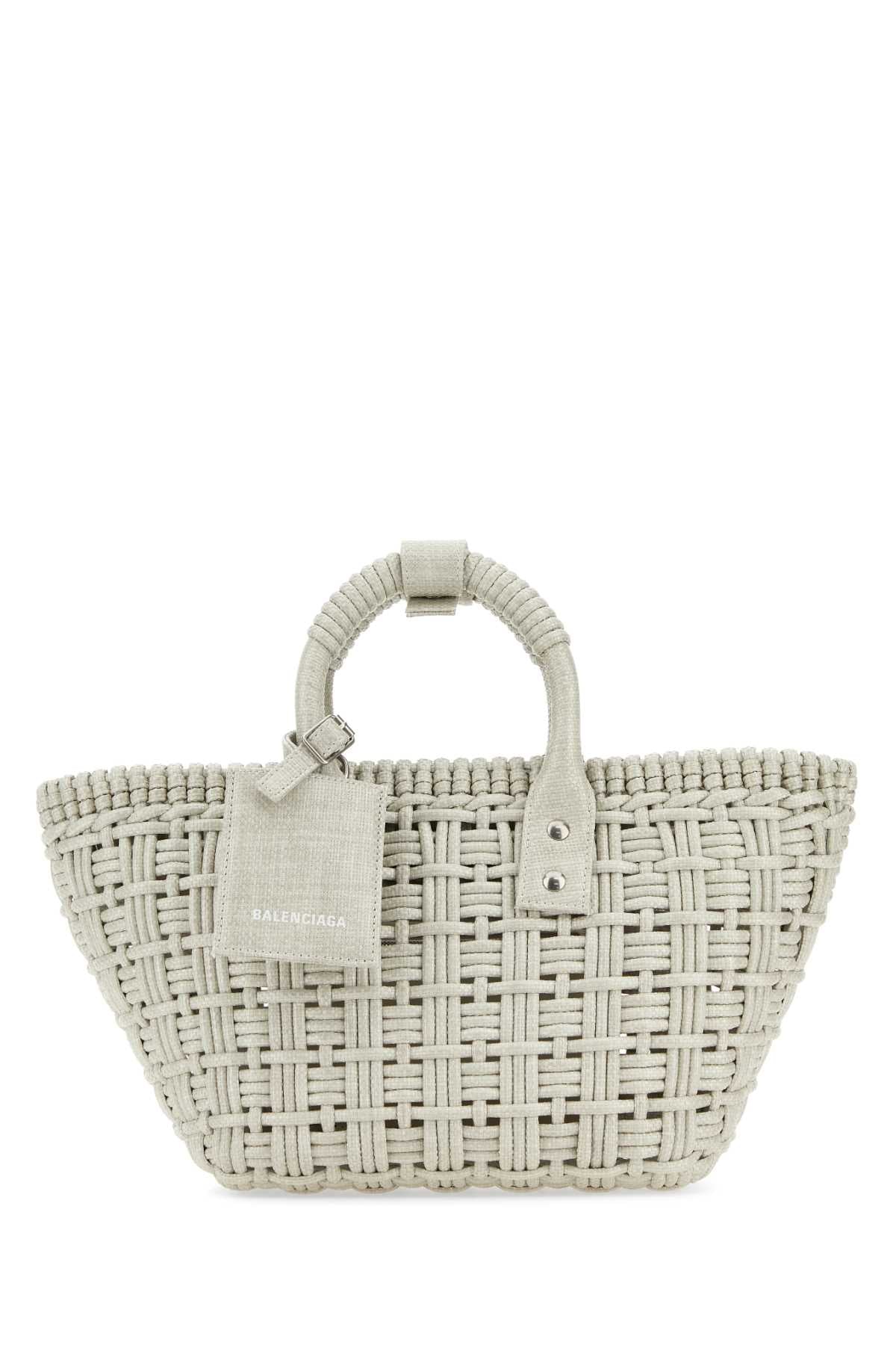 Balenciaga Woven Raffia Tote Bag — Beige