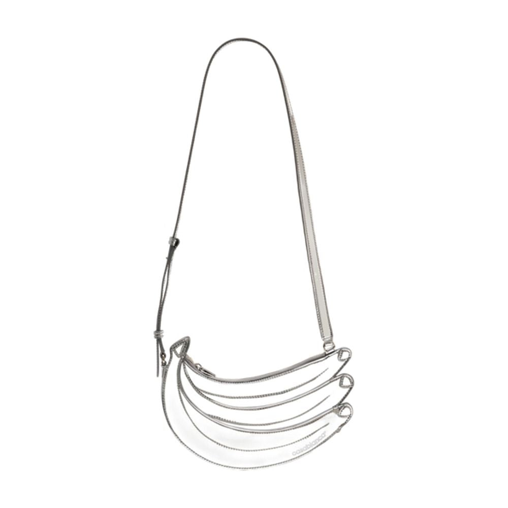 Casablanca Banana Shoulder Bag — Silver Exotic_leather