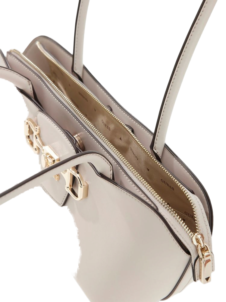 Guess Structured Polyurethane Shoulder Bag — Beige