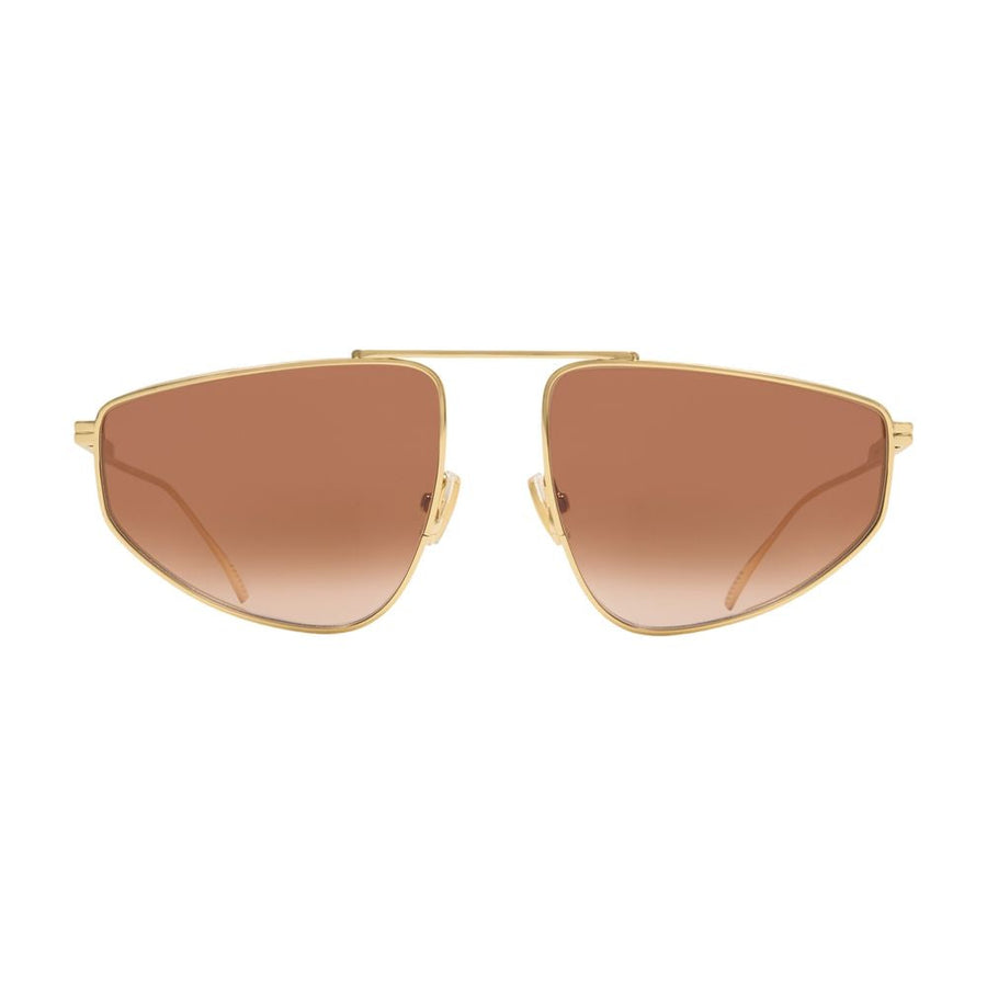 Bottega Veneta Bv1466s-004 Metal Frame Sunglasses — Gold