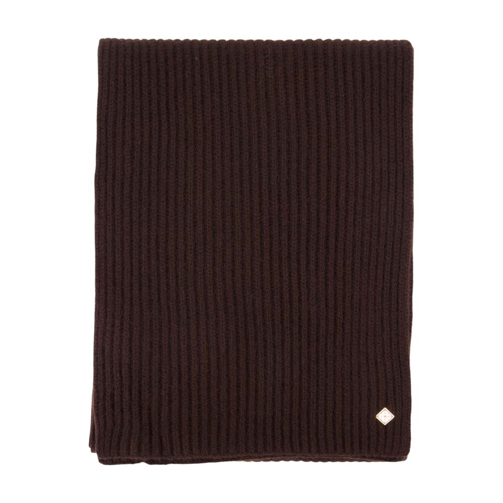 Casablanca Wool Ribbed Scarf — Brown Scarfs
