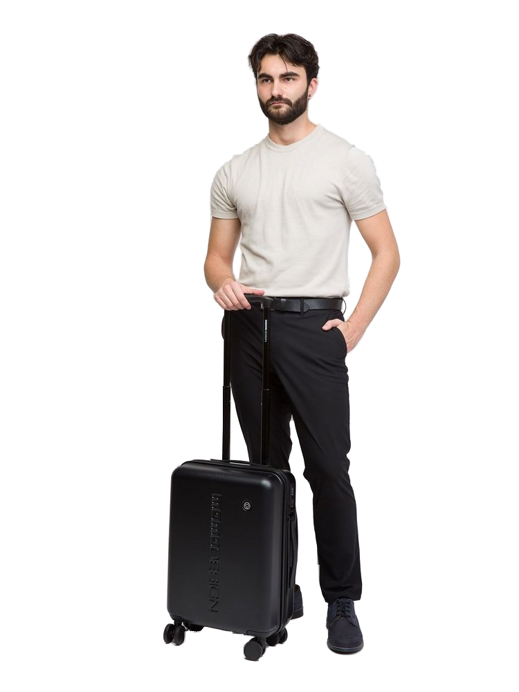 Momo Design Travel Trolley — Black Metallic Fiber Hand Bags