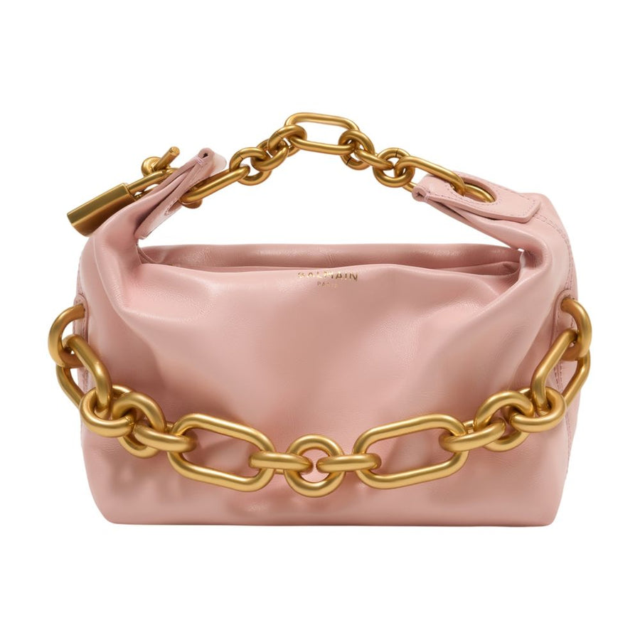 Balmain Chain-Link Calfskin Mini Bag — Pink