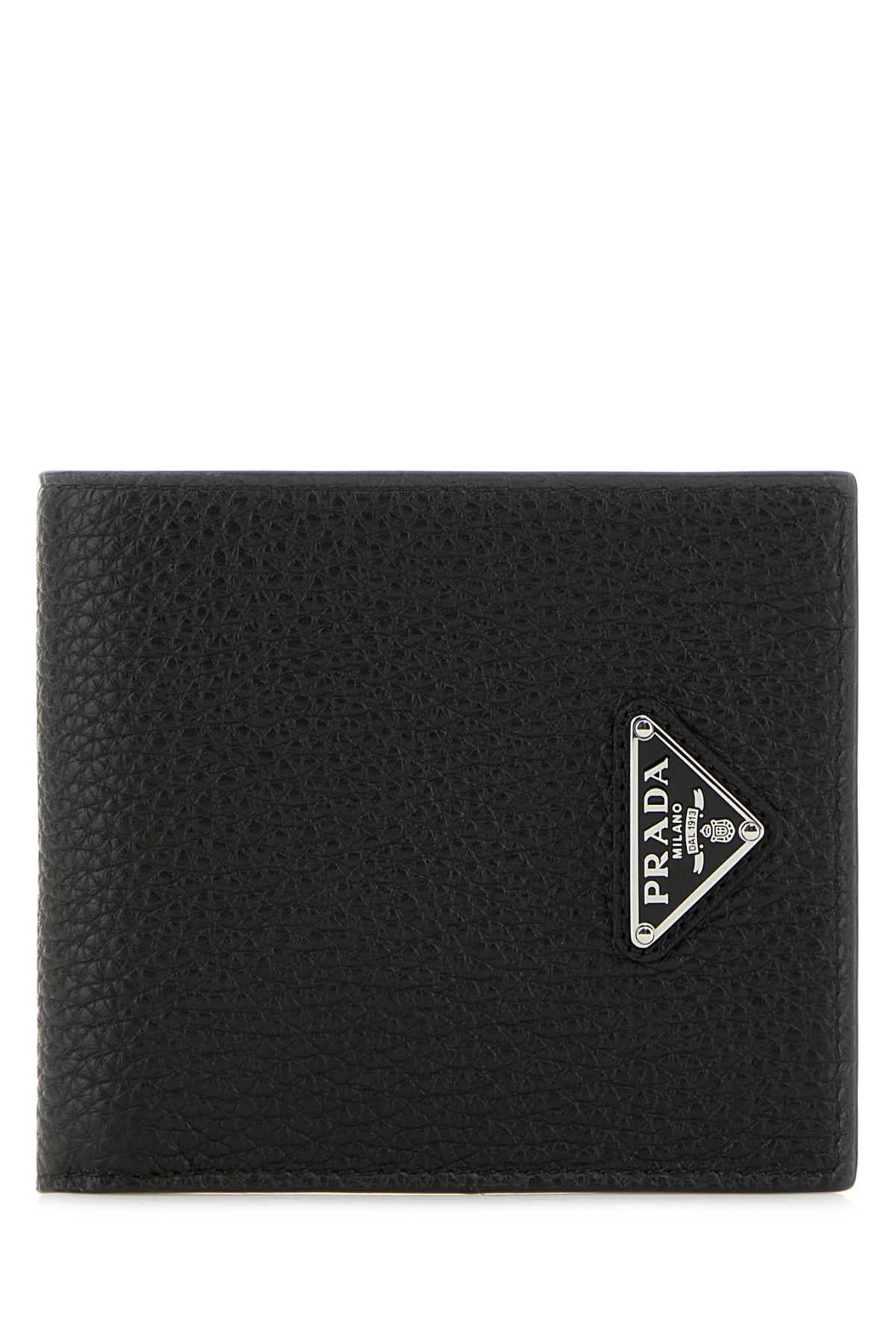 Prada Vitello Leather Wallet — Black