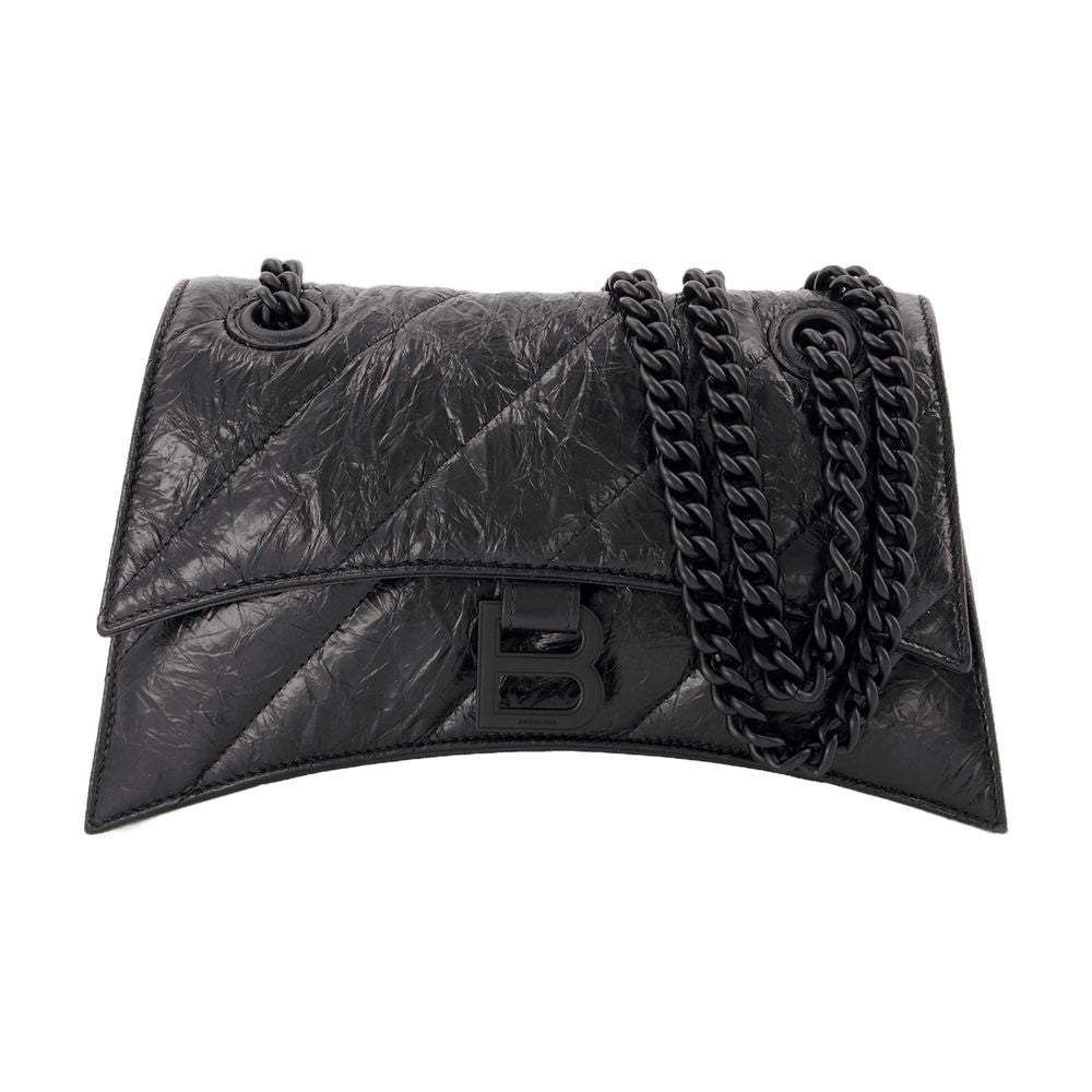 Balenciaga Crush Chain Hobo Bag — Black Calfskin