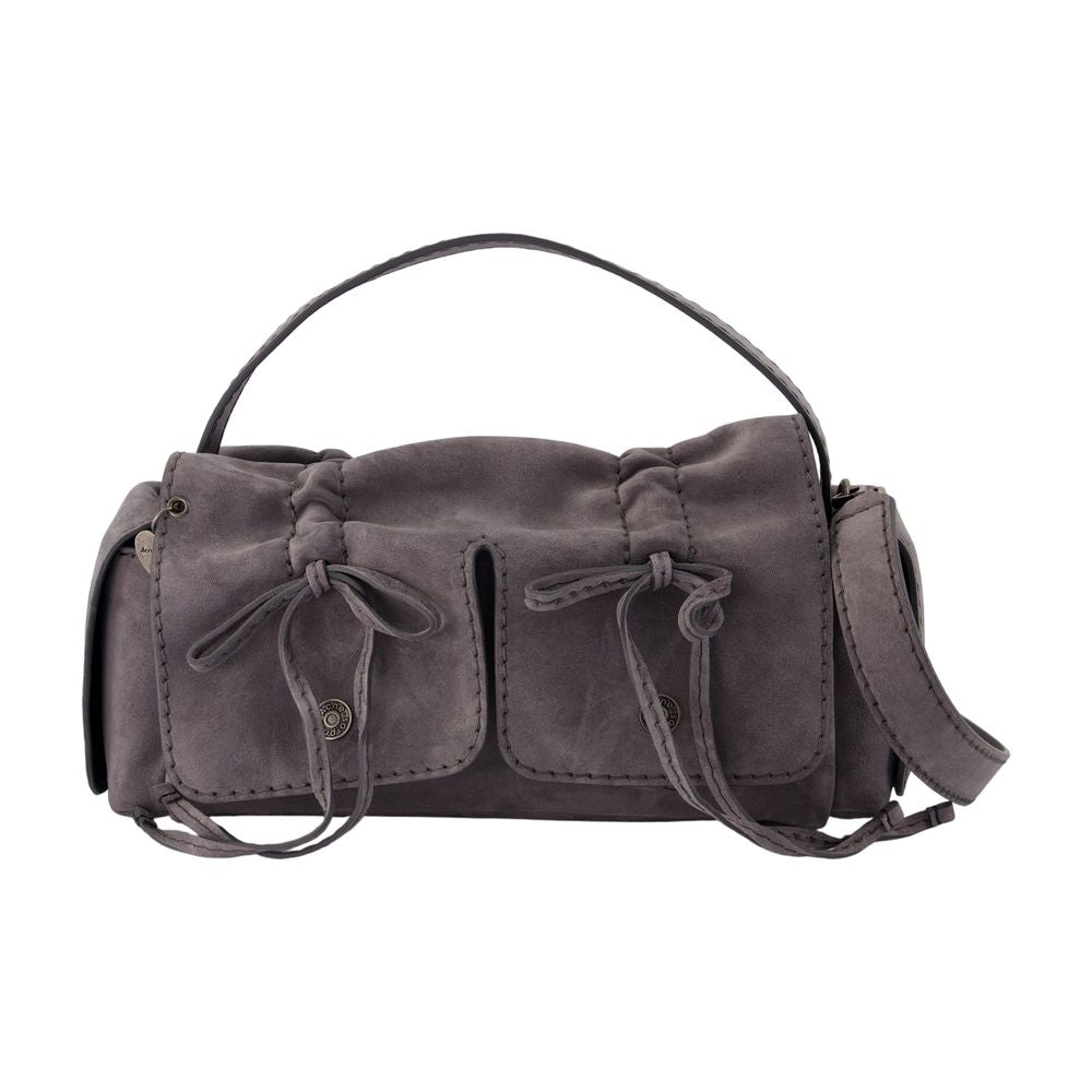 Acne Studios Multipocket S Shoulder Bag — Gray Calfskin