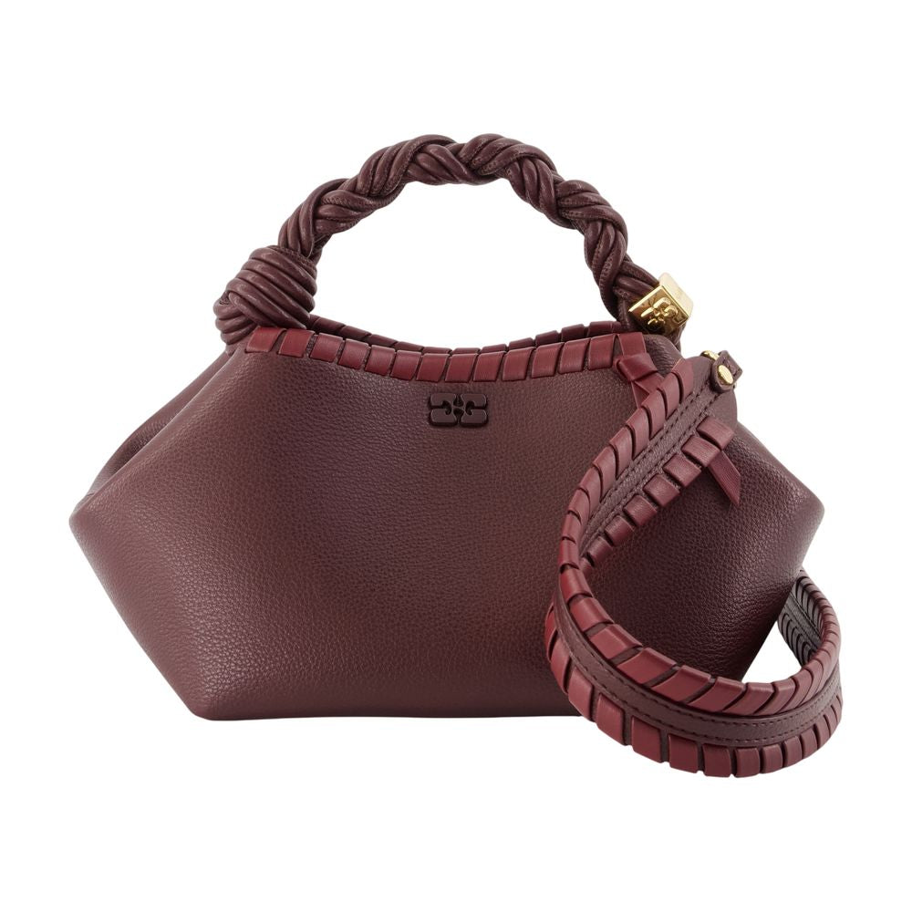 Ganni Bou Handbag Shoulder Bag — Burgundy Synthetic