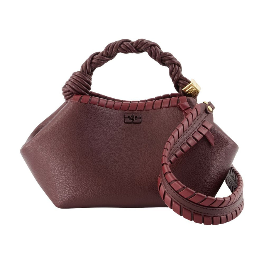 Ganni Bou Handbag Shoulder Bag — Burgundy Synthetic