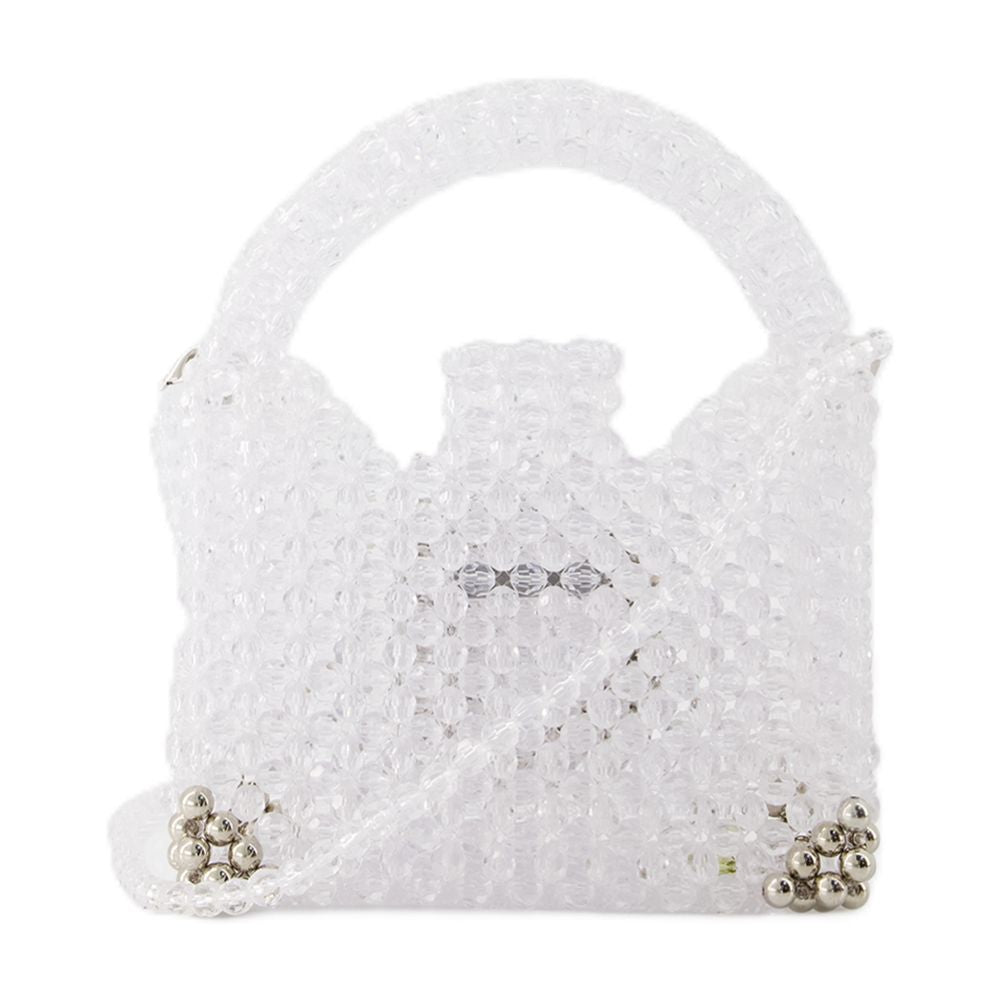 Germanier Beaded Top Handle Bag — White Others