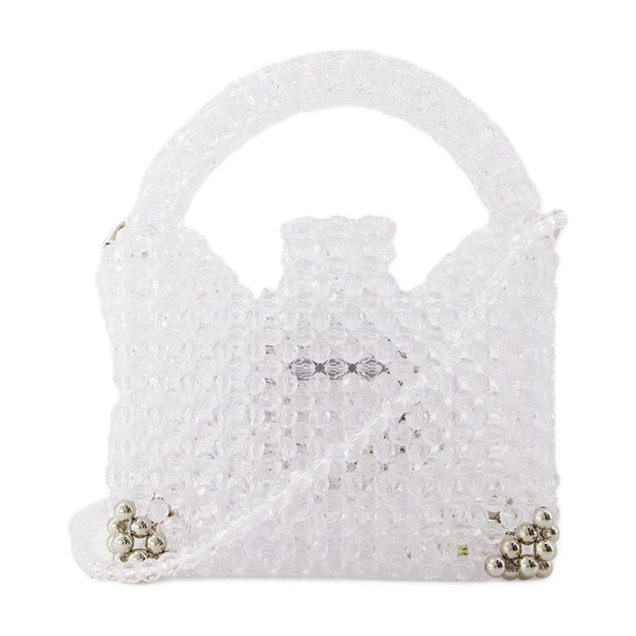 Germanier Beaded Top Handle Bag — White Others
