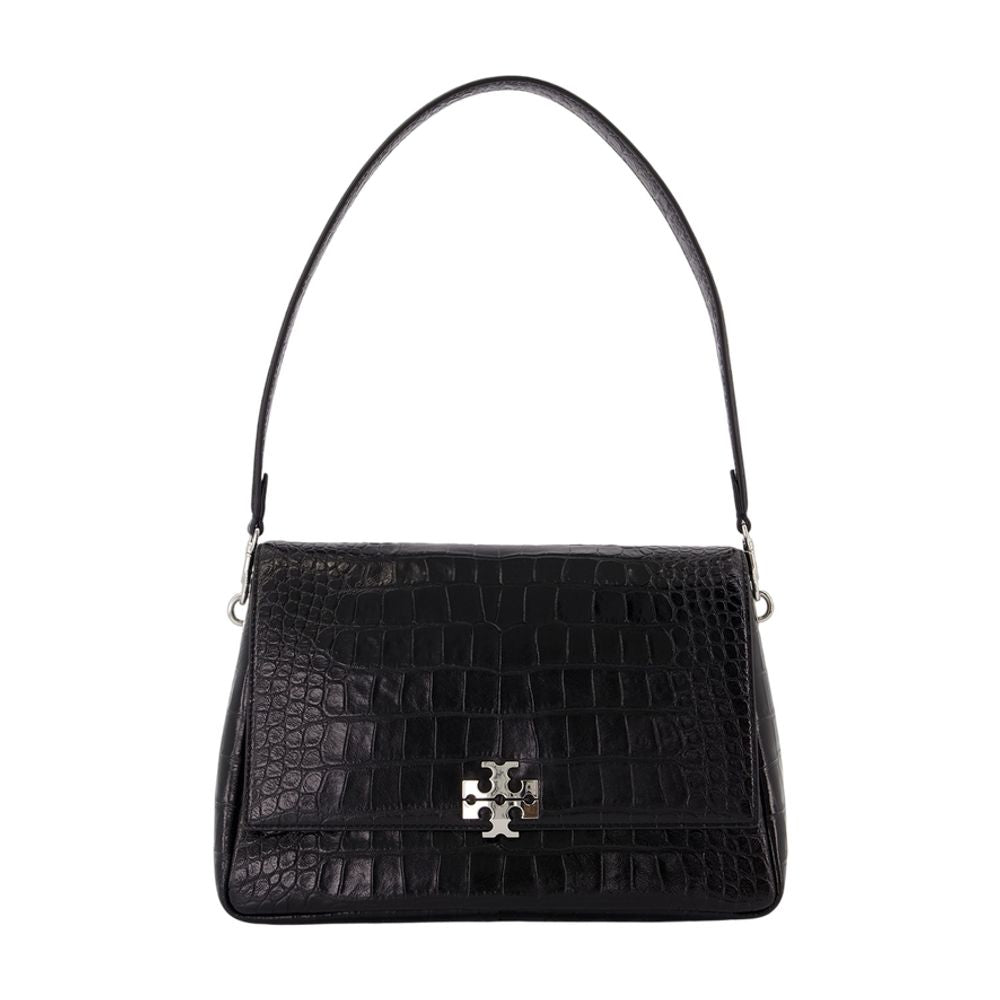 Tory Burch Charlie Shoulder Bag — Black Calfskin