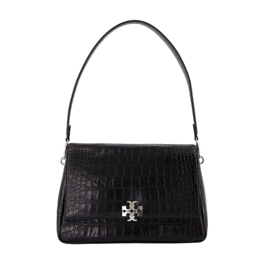 Tory Burch Charlie Shoulder Bag — Black Calfskin