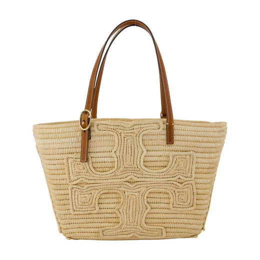 Tory Burch Woven Raffia Tote Bag — Beige