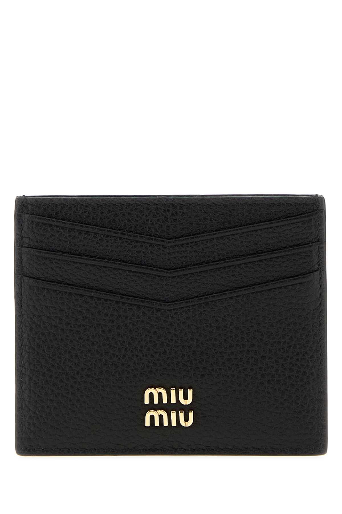 Miu Miu Leather Card Holder Case — Black Cases