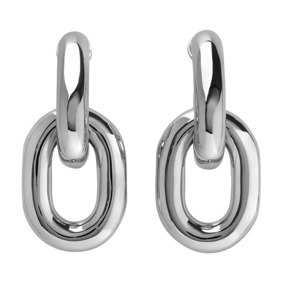 Rabanne Hoops — Silver Metal Earrings