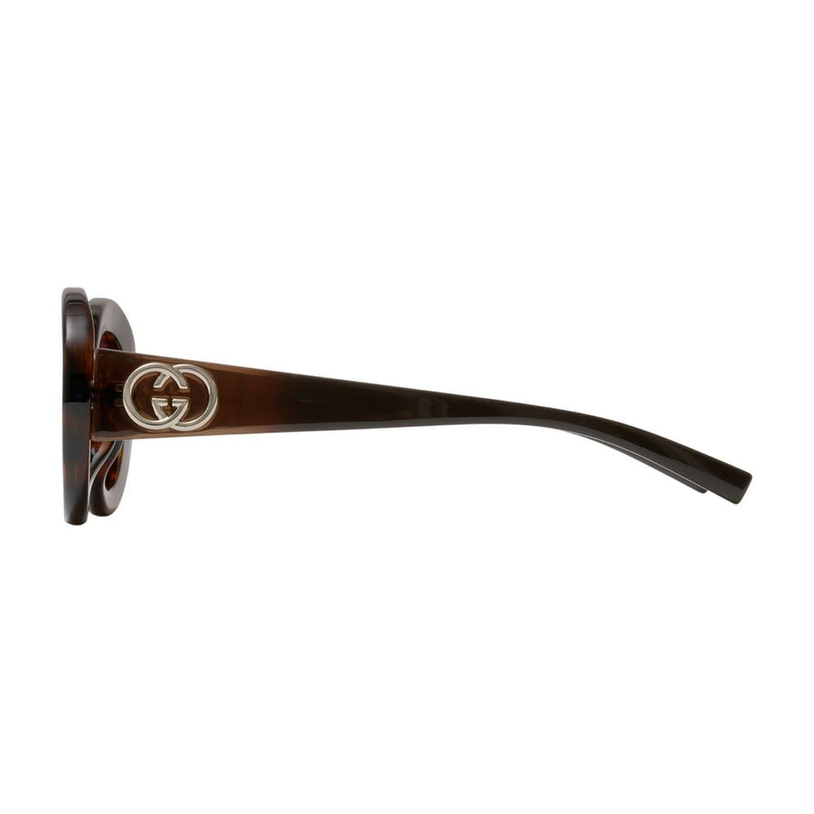 Gucci Gg2026s-002 Logo-Embellished Brown Acetate Sunglasses — Synthetic
