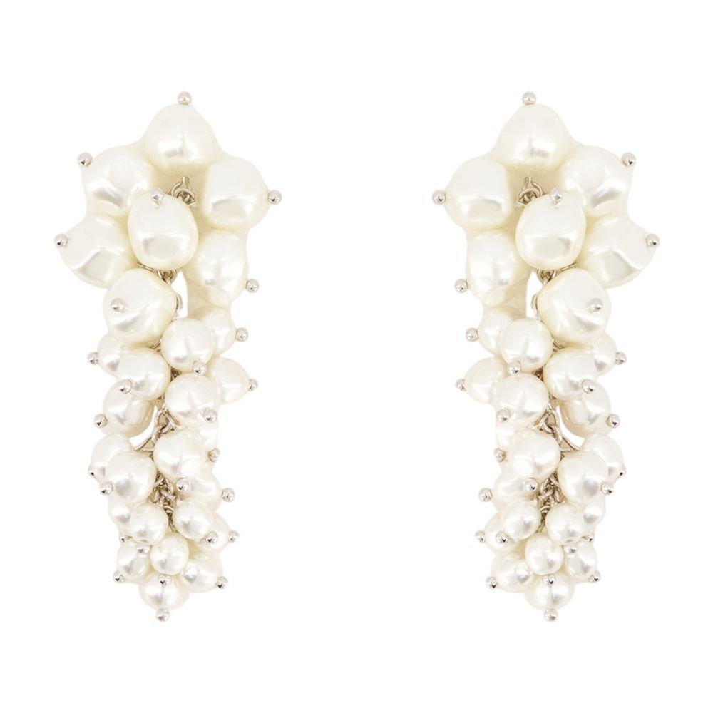 Simone Rocha Cluster Pearl Earrings — White Synthetic_pearls