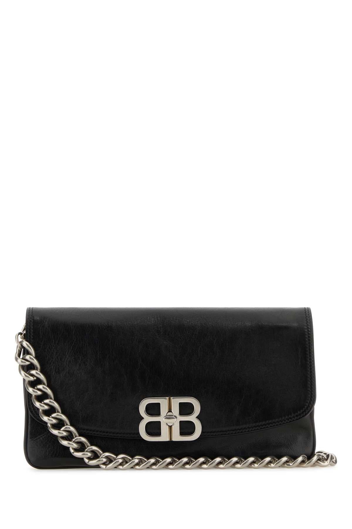 Balenciaga Bb Logo Chain Crossbody Bag — Black
