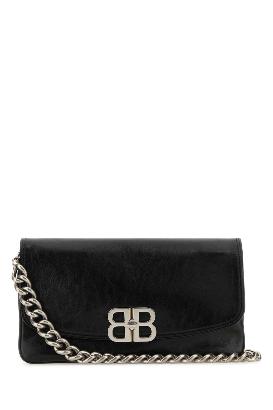Balenciaga Bb Logo Chain Crossbody Bag — Black