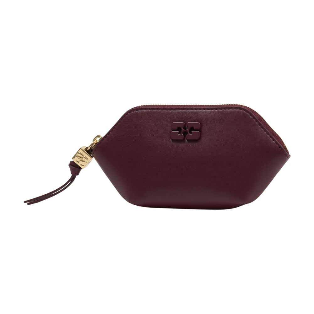 Ganni Bou Coin Purse — Burgundy Lambskin Purses