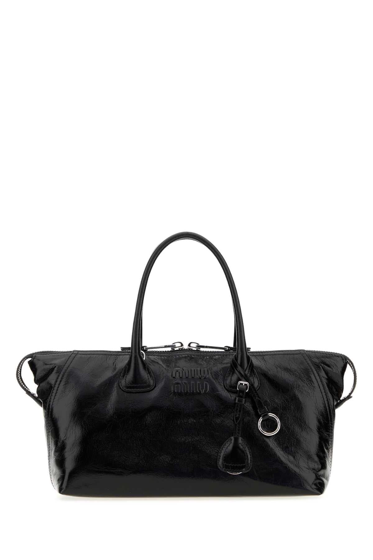 Miu Miu Vitello Leather Shoulder Bag — Black