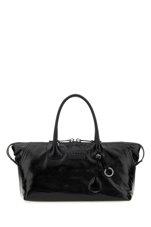 Miu Miu Vitello Leather Shoulder Bag — Black