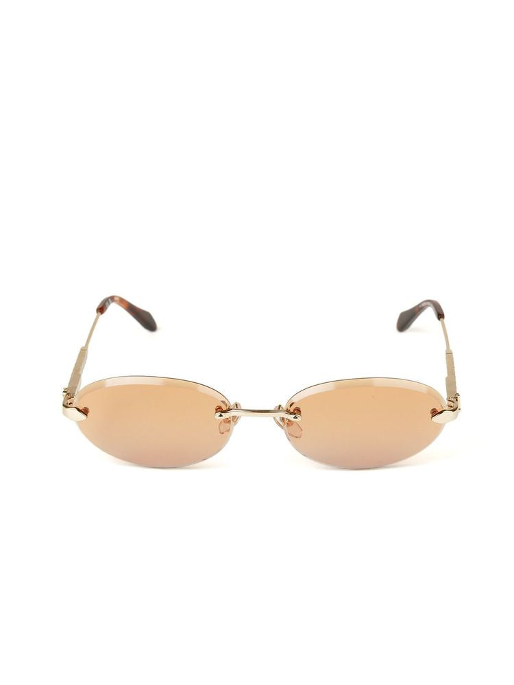 Just Cavalli Sjc155 Orange Gradient Rimless Sunglasses — Rose Gold Metal