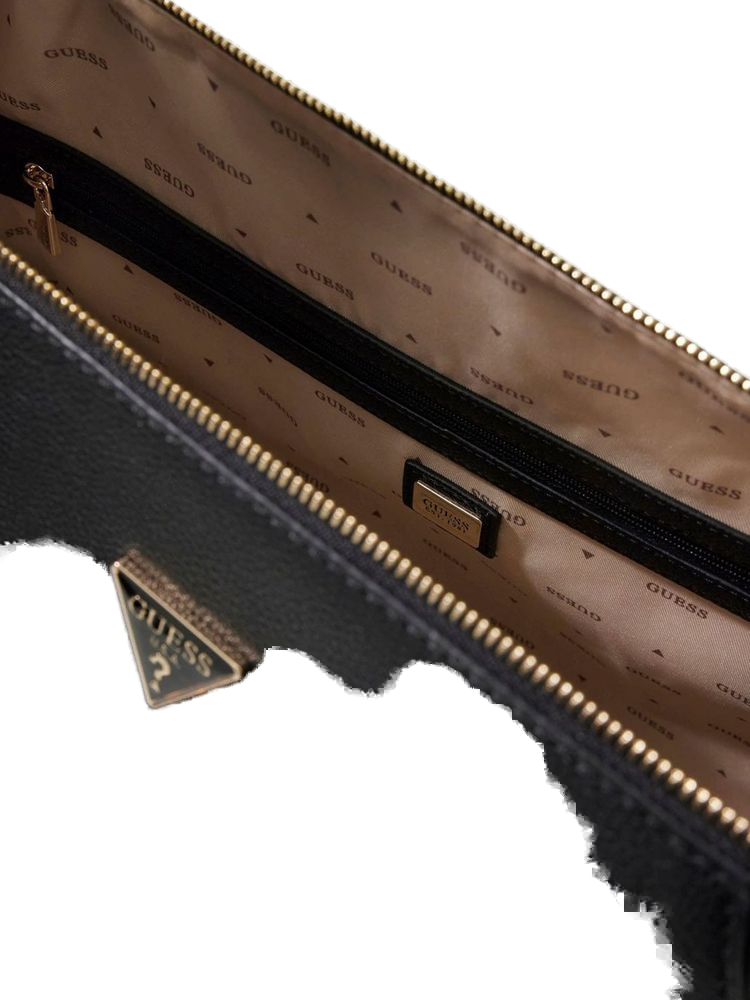 Guess Devon Shoulder Bag — Black Polyurethane