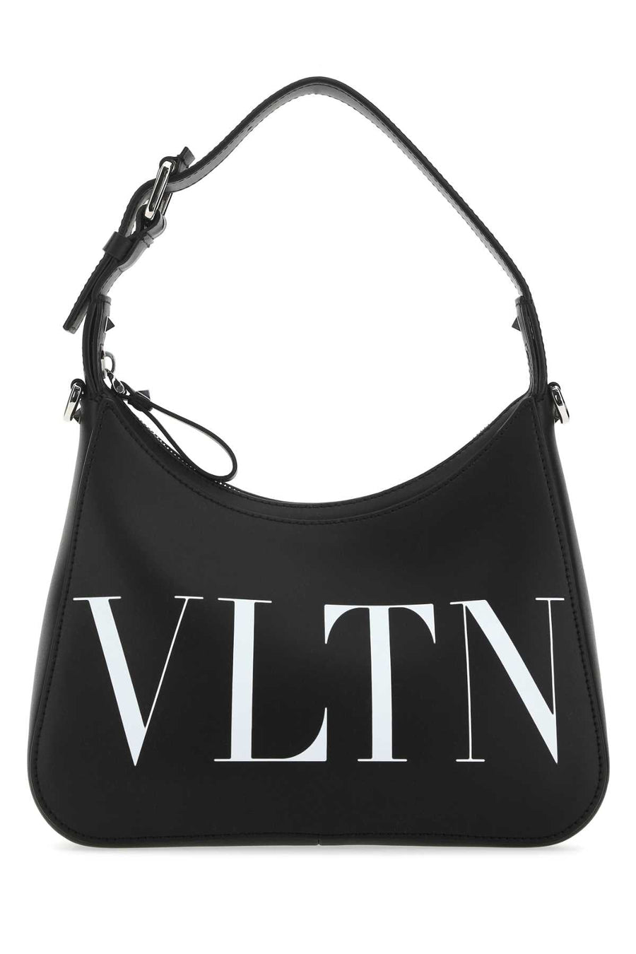 Valentino Garavani Logo-Embroidered Leather Shoulder Bag — Black