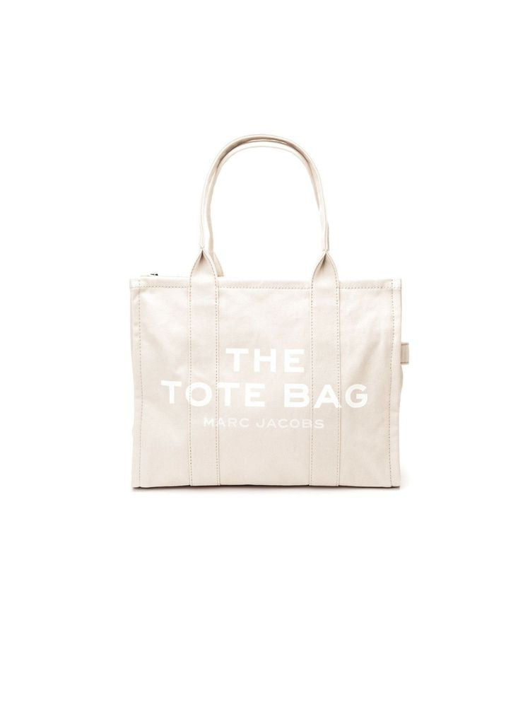 Marc Jacobs Logo-Embroidered Cotton Tote Bag — Beige