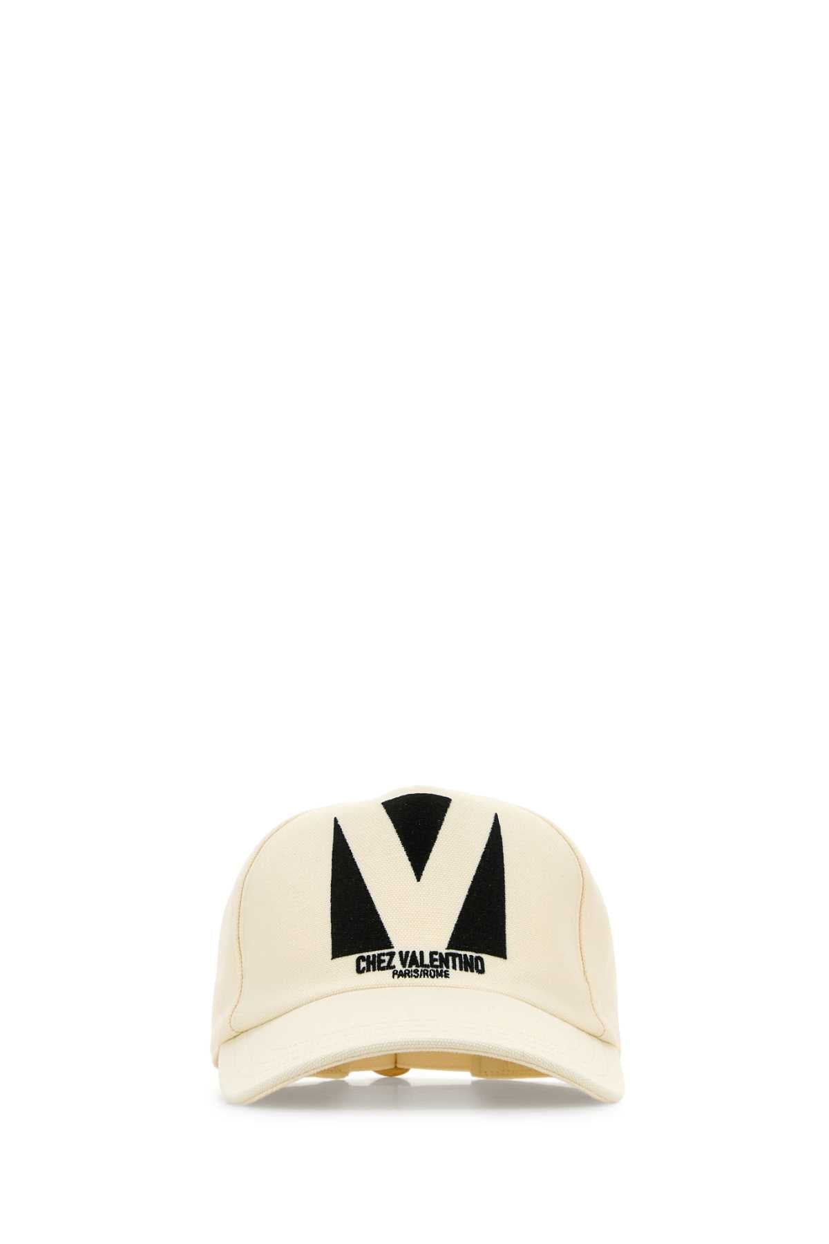Valentino Garavani 6y2hda41wgj Logo-Embroidered Baseball Cap — Beige Caps