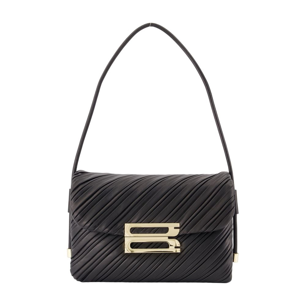 Victoria Beckham Quilted Calfskin Shoulder Bag — Black